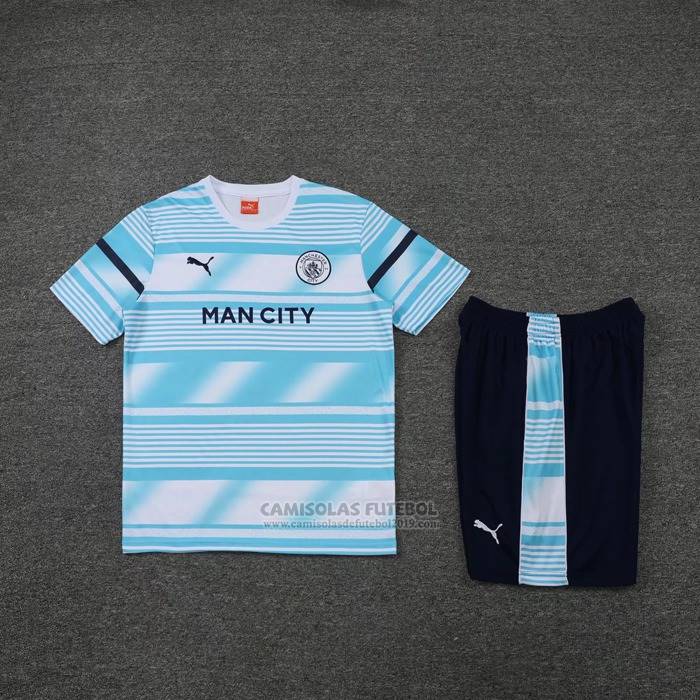 Fato de Treino Manchester City Manga Curta 2022 Azul - Calcas Curta